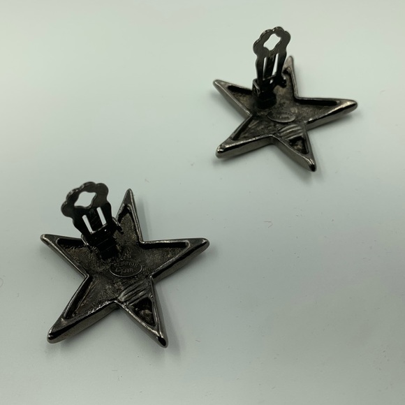 KJL signed star earclips - Picture 2 of 2